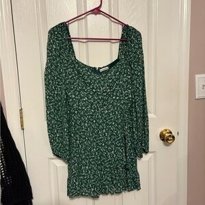Reformation Green Floral Dress